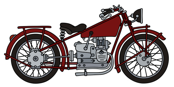 図面のベクトル素材 01 Rtero バイク  
