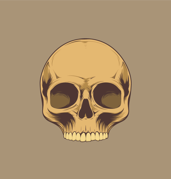 Skull retro illustration vector  