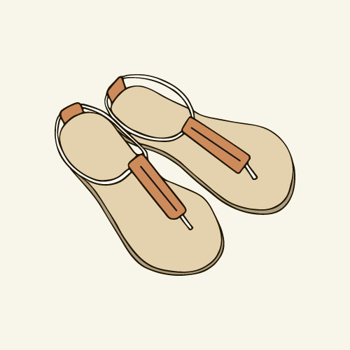 Slippers hand drawn vector 01  