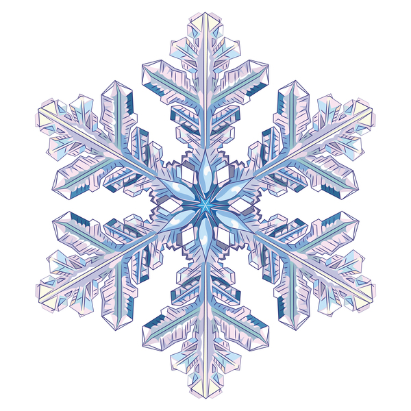 Snowflake with white background vector material 05  