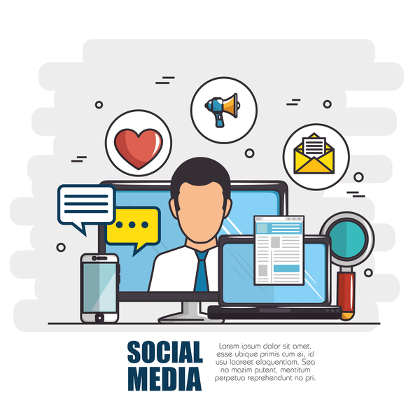 Social media with network vectors template 03  