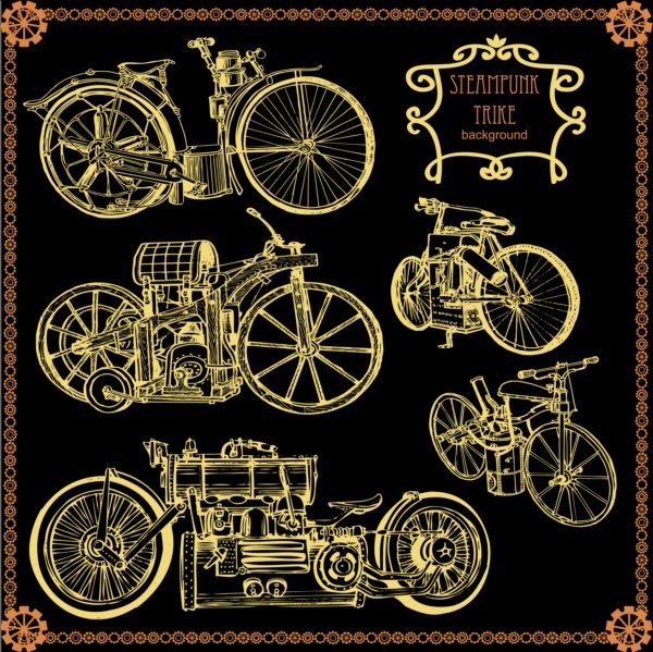 Steampunk trike vector material 01  