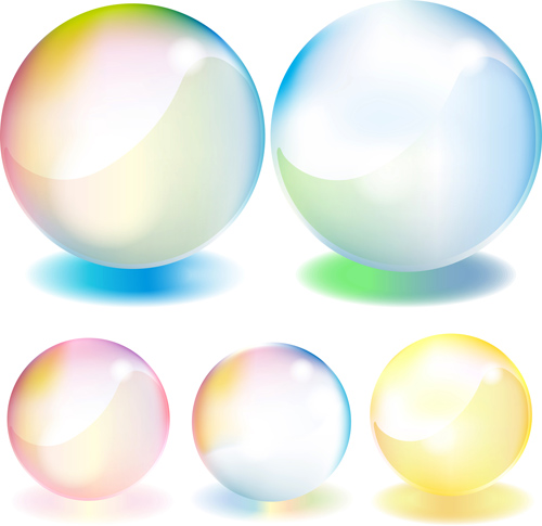Transparent colorful sphere vector material  