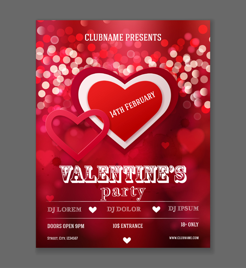 Valentine heart poster 01 vector  