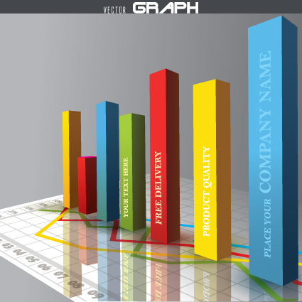 Business 3D graph vector material 03  