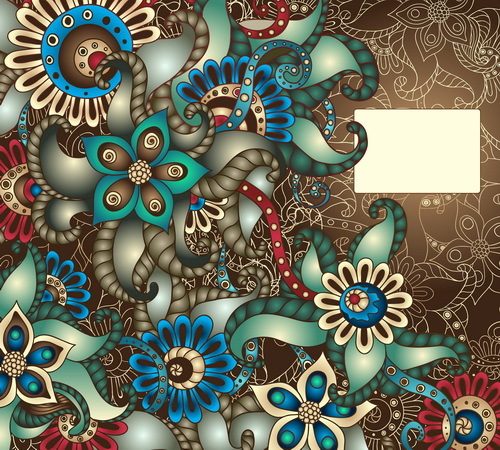 Vintage floral decorative vector background 02  