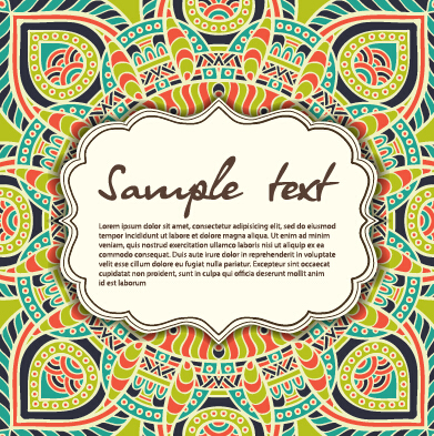 Vintage frame with ethnic pattern vector backgrounds 20  