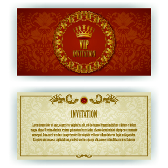 luxurious Vip invitation cards vector 02  