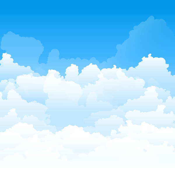 White clouds with blue sky vector background 01  