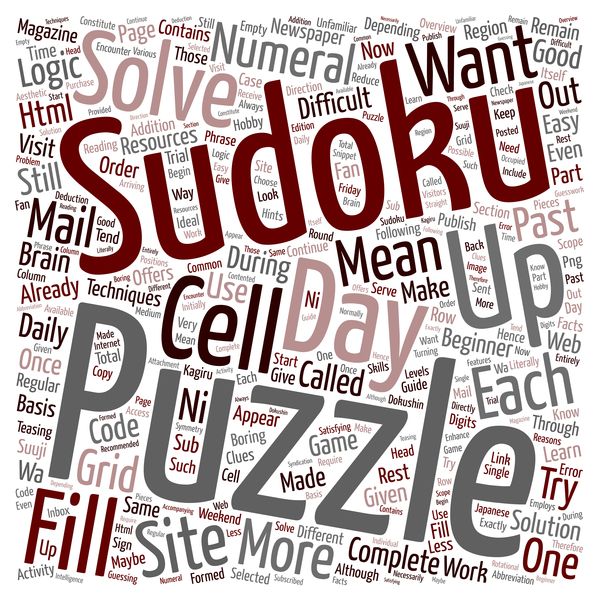 sudoku puzzle word cloud concept background vector  