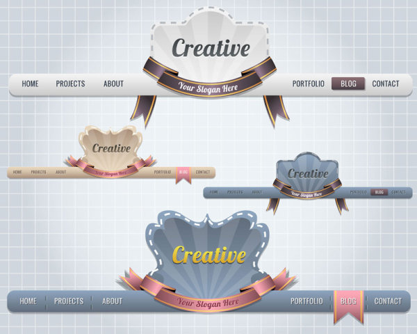 Creative Website Navigation menu design vector 05  