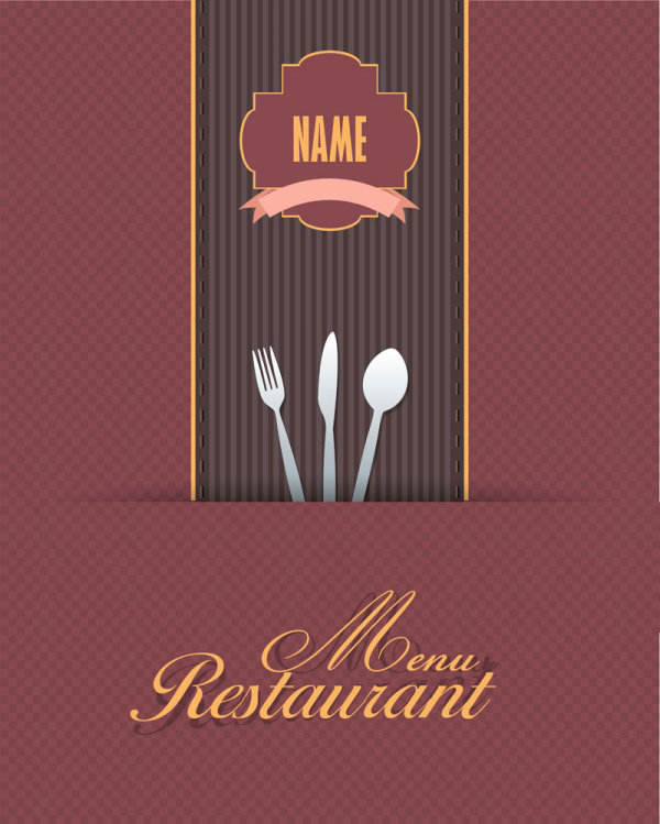 Commonly Restaurant menu cover template vector set 16  