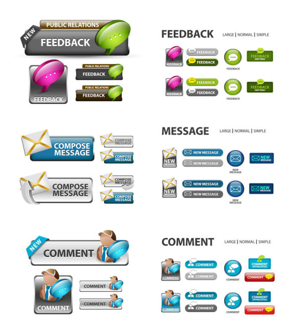 Elements of Creative web button design vector material 16  