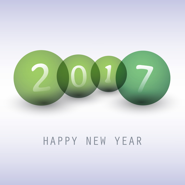 2017 fond de nouvel an avec le vecteur vert de cricles  