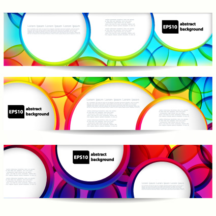 Abstract banner with Colored circular design vector 02  