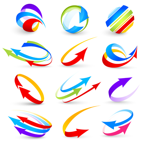 Abstract colorful arrows vector graphics  