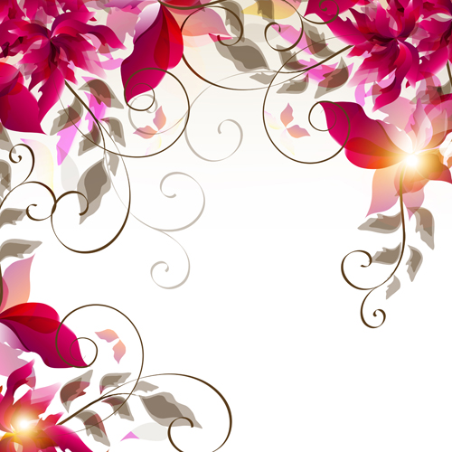Abstract floral foliage vector background 02  