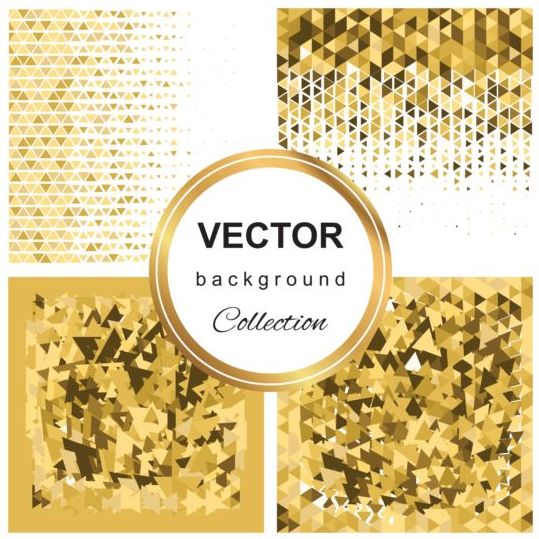 Abstract goud backgroun kunst vector set 05  