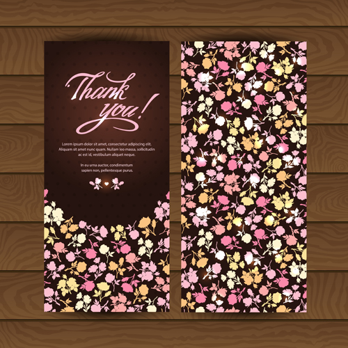 Beautiful floral pattern cards set 03  