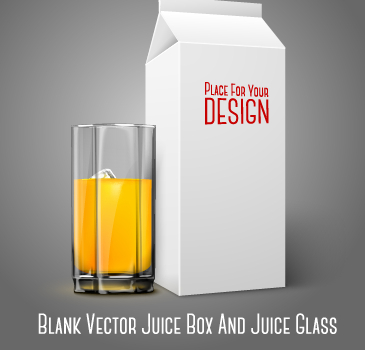 Blank juice box and juice cup vector material  