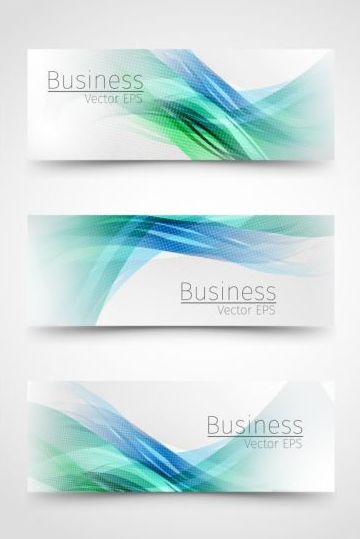Business banner med blå abstrakt vektor 03  