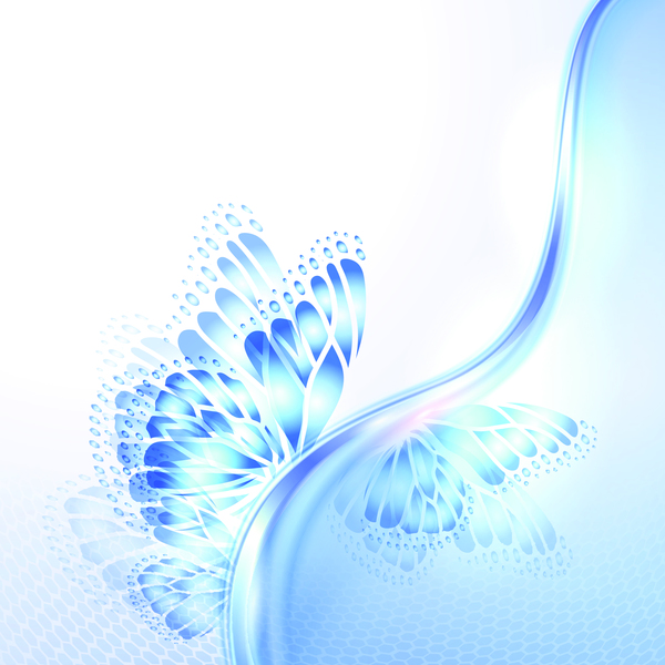 Butterfly wings with abstract background vector 05  