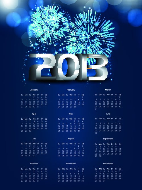 Elements of Calendar 2013 design vector art 04  