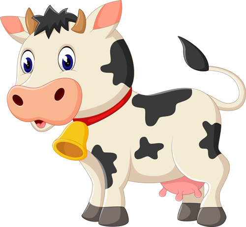 Cartoon baby cow vector illustration 02  
