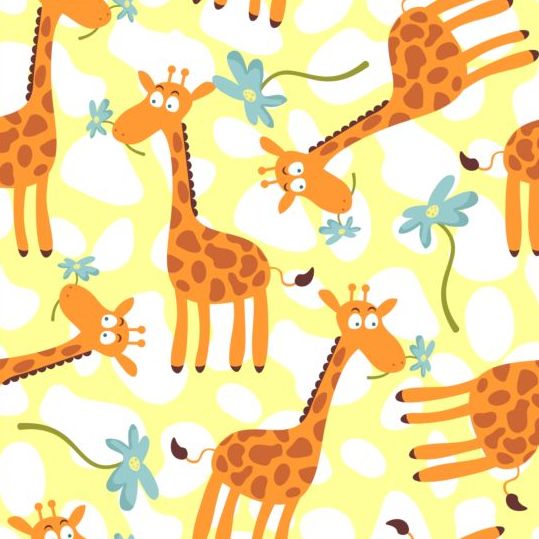 Cartoon giraffa modello senza giunte vettoriale  
