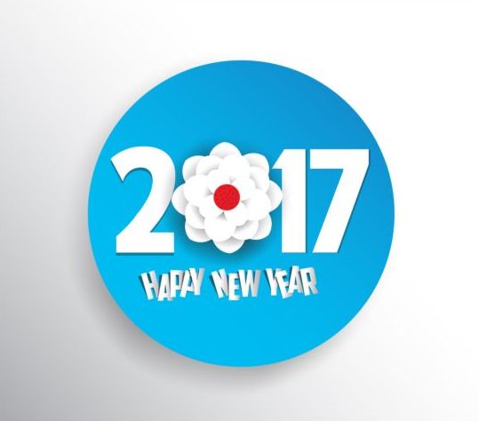 Het nieuwe jaar 2017 van de tekst cirkel vector 01  