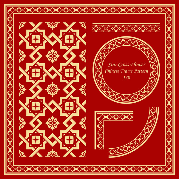 Chinese frame with ornaments vectors material 02  