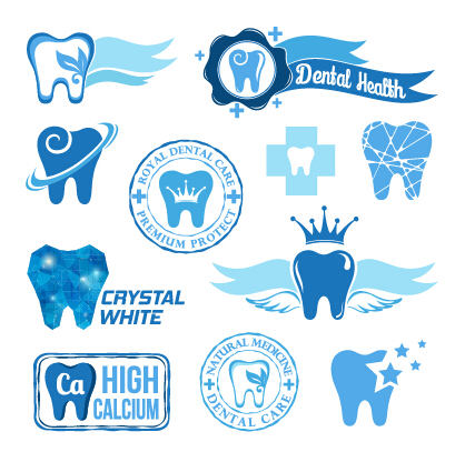 Classic dental logos and labels vector graphics 02  