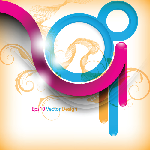 Set of Color abstract vector background art 05  