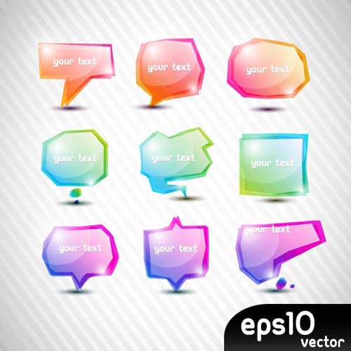 Elements of Colorful Speech Bubbles vector 04  