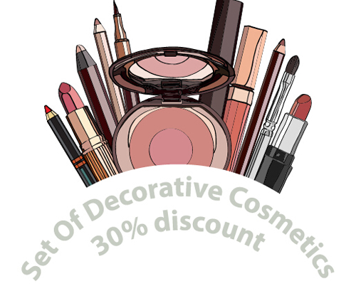 Decorative cosmetics discount poster vector 03  