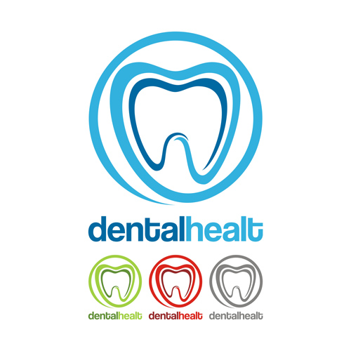 Dental healt circle logo vector set 01  