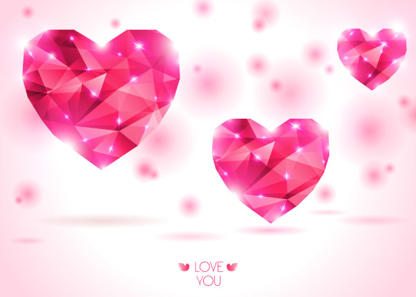Diamond heart creative vector graphics 01  