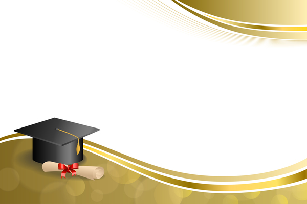 Education diploma with graduation cap and abstract background vector 07  