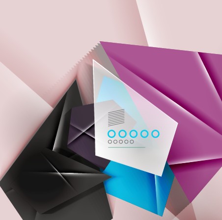 Geometric shapes origami background vector 02  