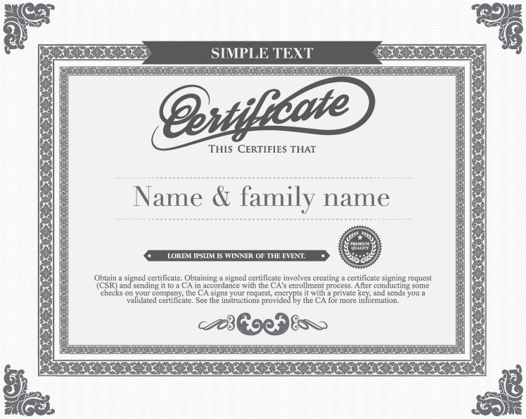 Gray style certificate and diploma template vector 01  