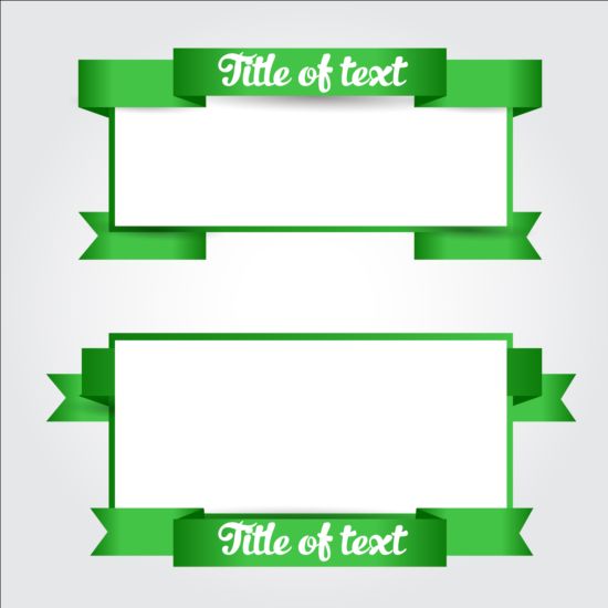 Green ribbon with blank banners vector  