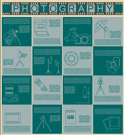 Green style photography infographics vectors  