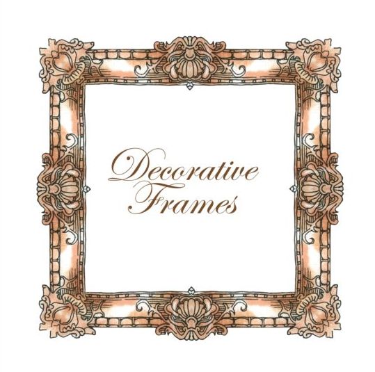 Hand drawn decorative frame vectors 04  