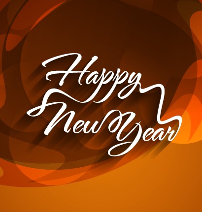 Happy New Year text with holiday background vector 03  
