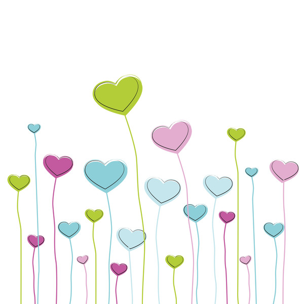 Heart grass valentine illustration vector 01  