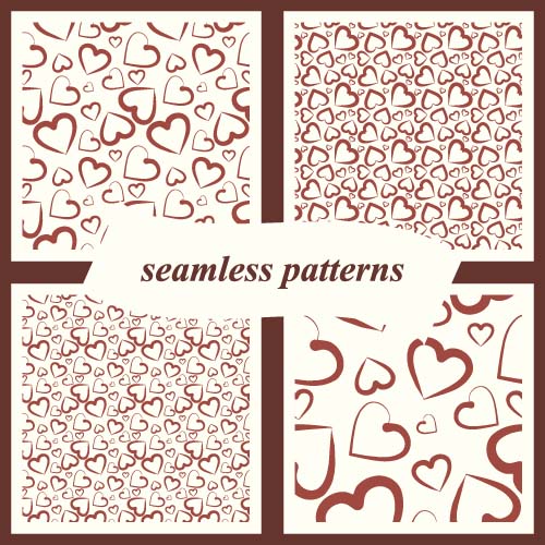 Heart red seamless pattern vector 05  