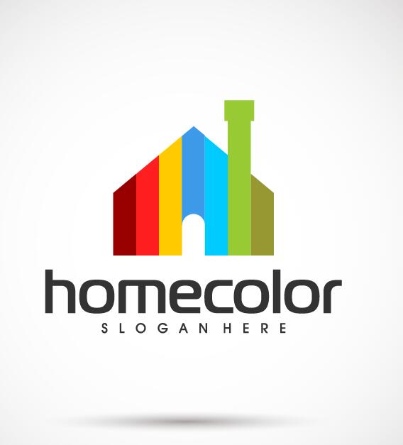 Vecteur de logo couleur maison  