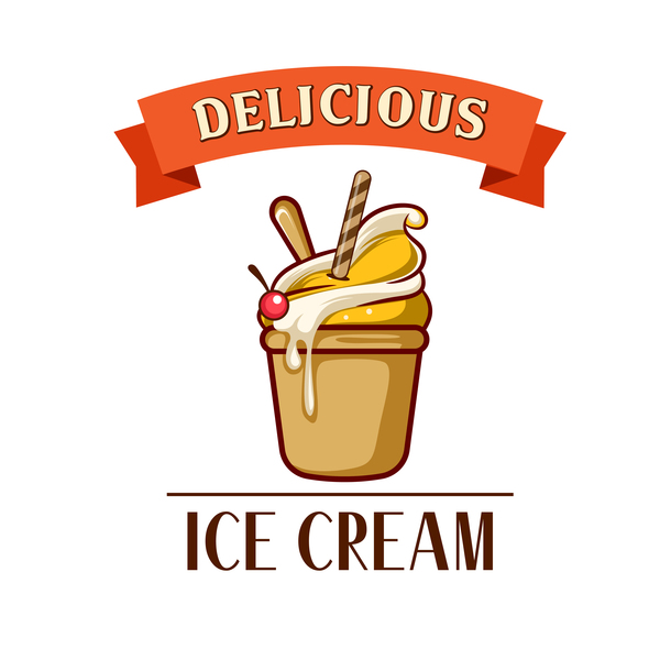 Vecteur de conception d'étiquette de crème glacée 02  