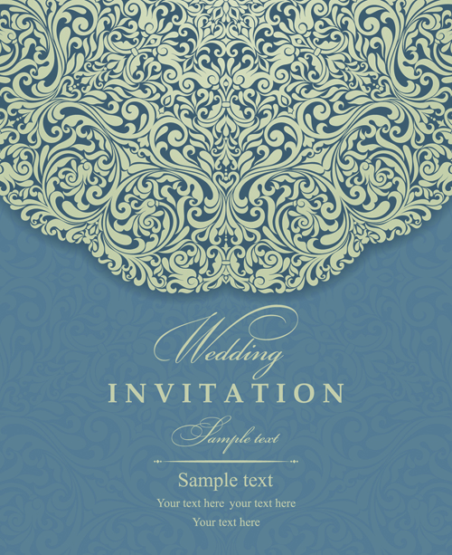 Elegant Invitations vintage style design vector 01  