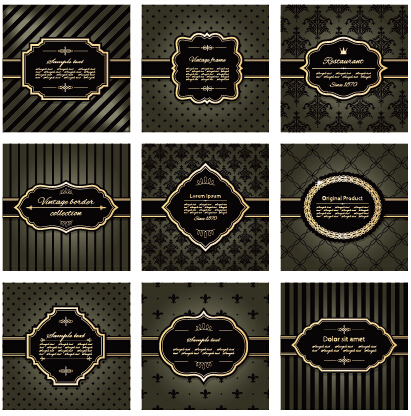 Luxury frames with retro background art vector  